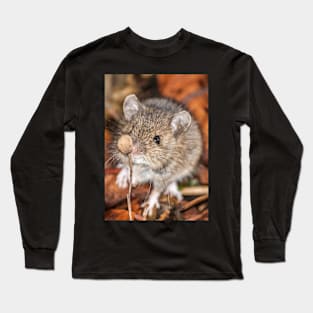 Wood Mouse on Woodland Floor Photo Long Sleeve T-Shirt